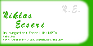 miklos ecseri business card